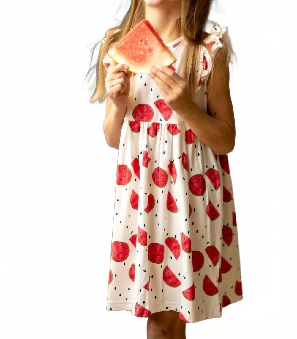 NEW COCCOLI watermelon ruffle dress in red